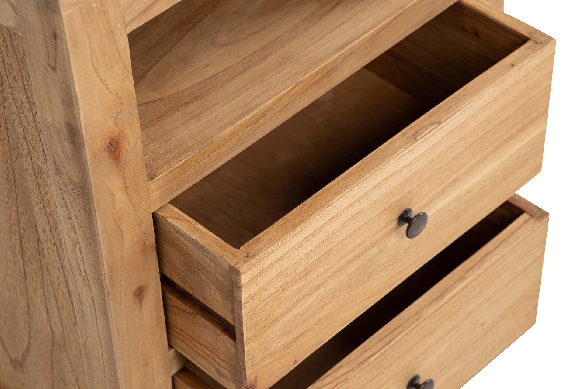 MESITA DE NOCHE 2 CAJONES MADERA MINDI 45x30x66C M