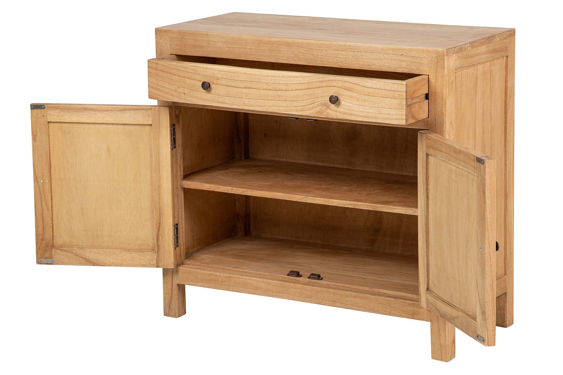 CABINET 1 CAJON 2 PUERTAS MADERA MINDI 90x40x82 CM