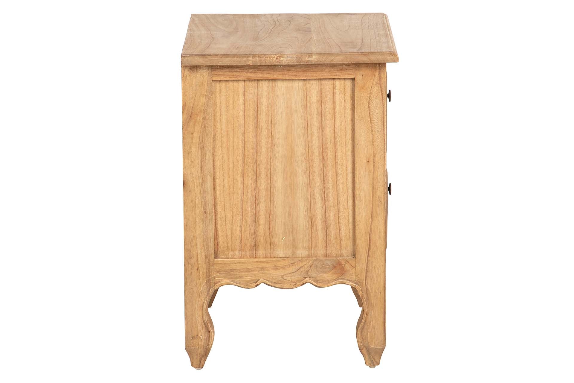 MESITA DE NOCHE 2 CAJONES MADERA MINDI 54x40x60 CM