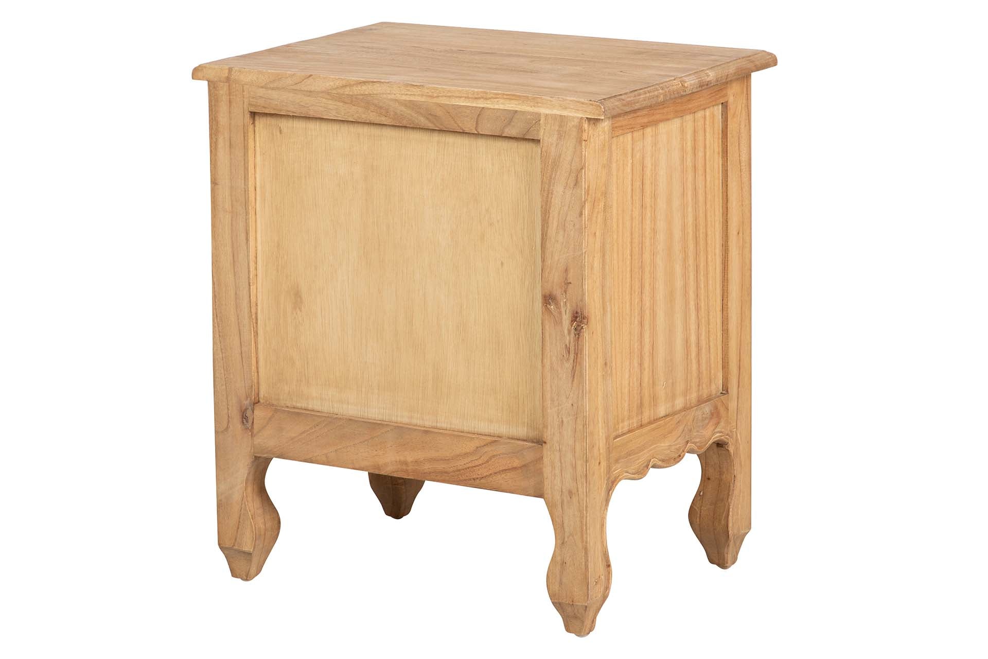 MESITA DE NOCHE 2 CAJONES MADERA MINDI 54x40x60 CM