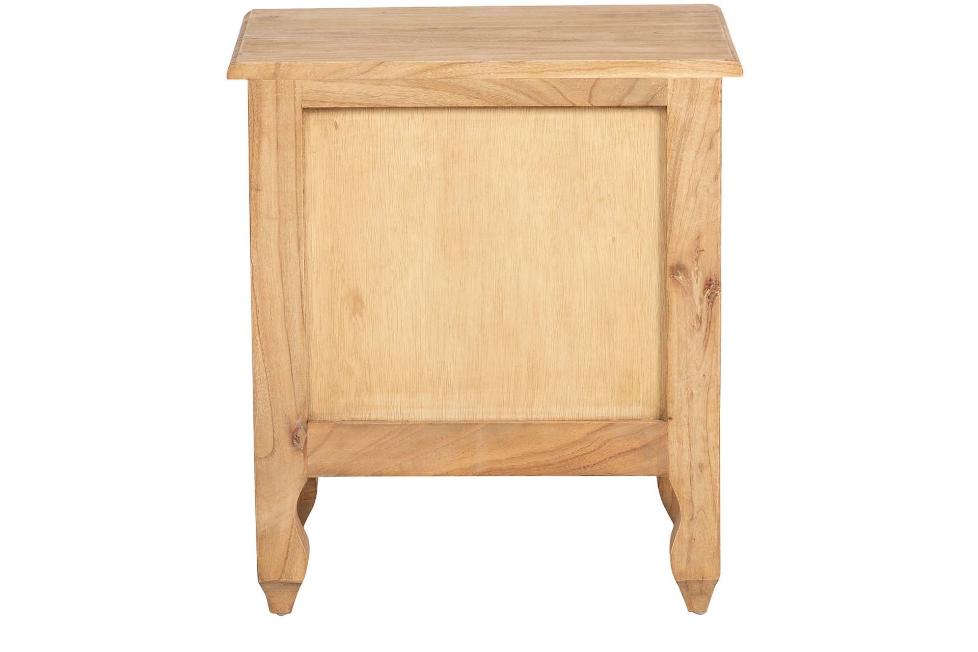 MESITA DE NOCHE 2 CAJONES MADERA MINDI 54x40x60 CM