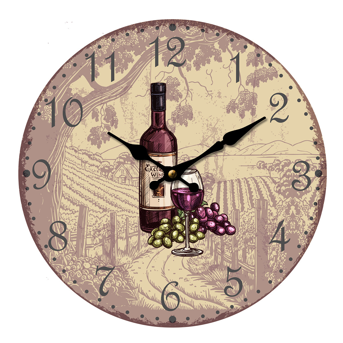 Reloj Uva Y Vino 34Cm.