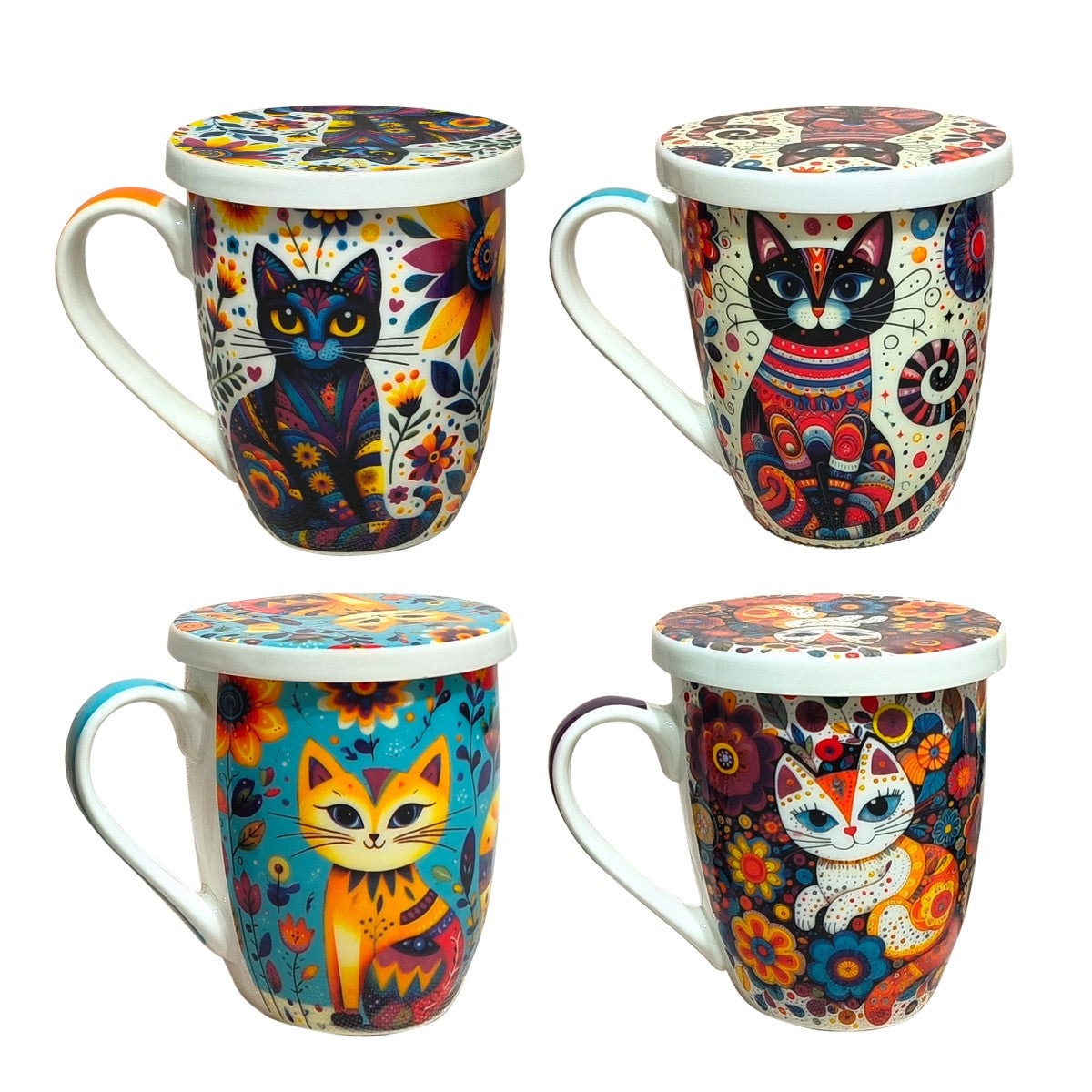 Mug Gato Pop 4 Dif. C/Caja Regalo