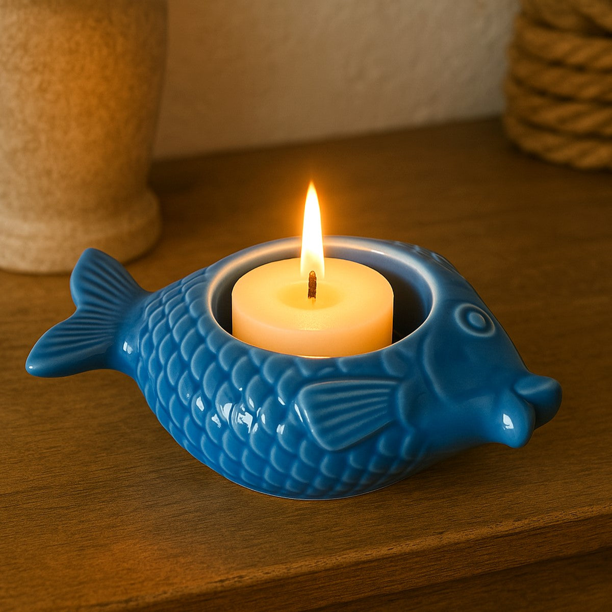 Porta-velas em formato de peixe 2 Dif.