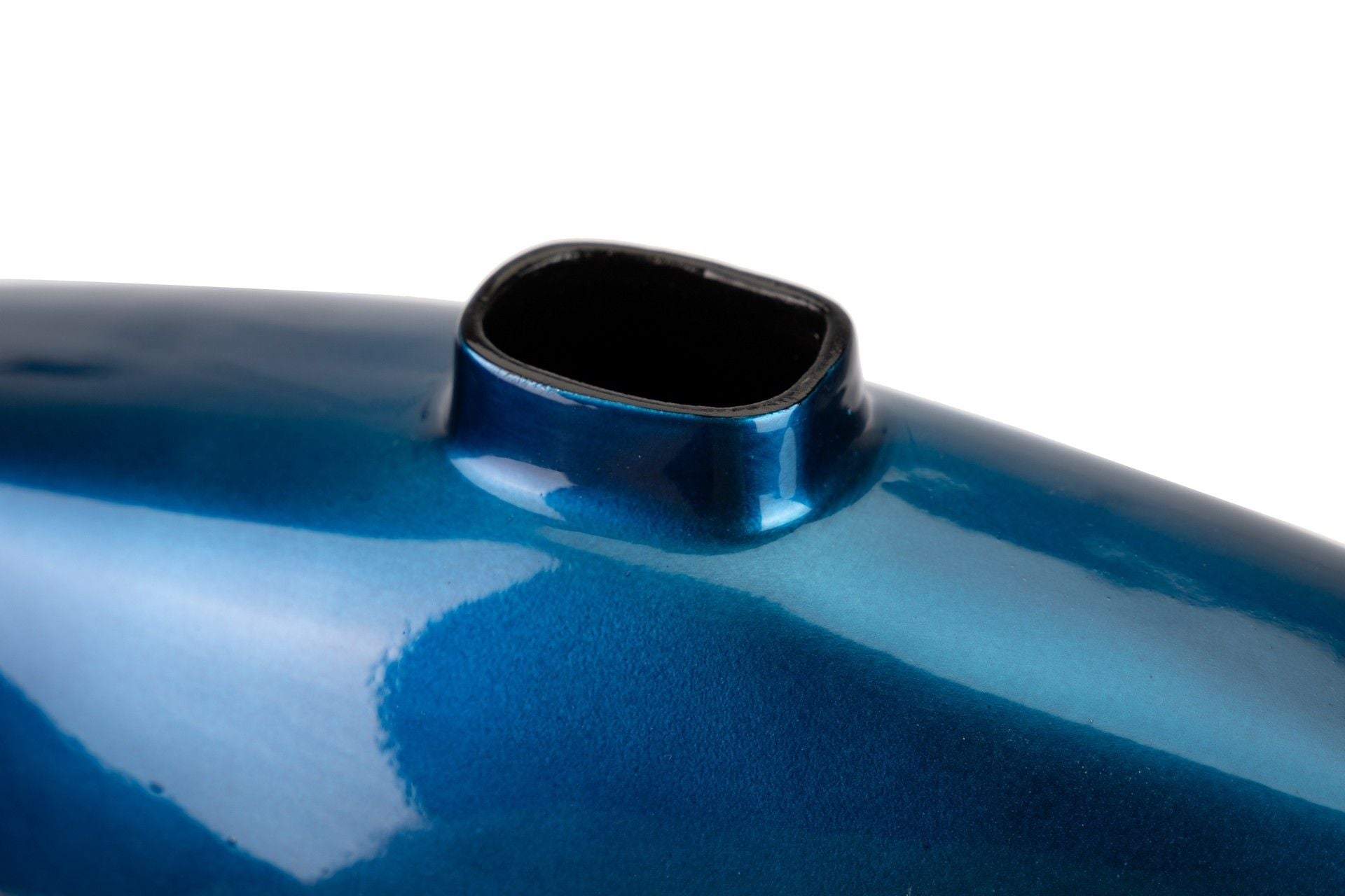 JARRON CERAMICA LACADA AZUL NARANJA 27x12x38 CM