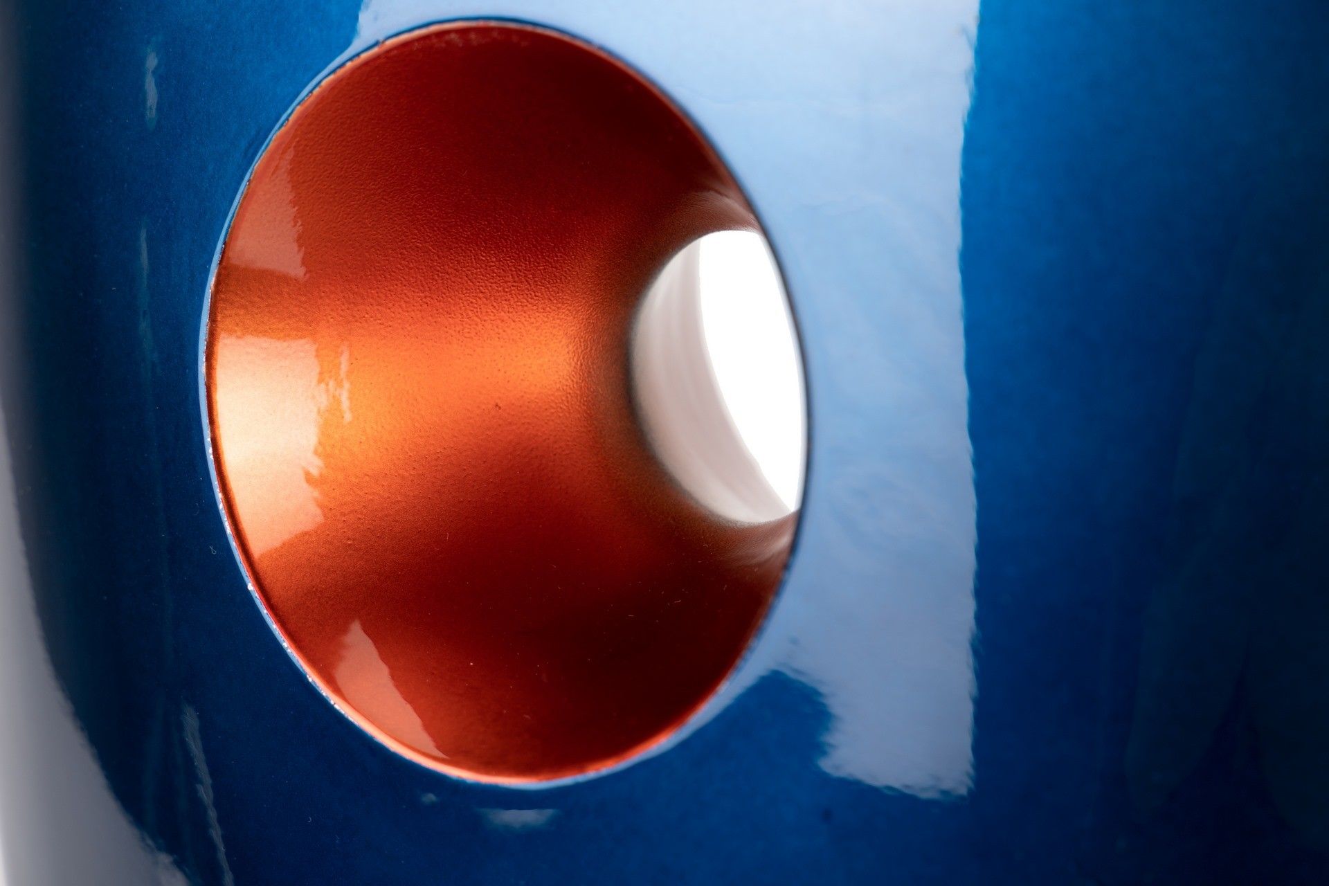 JARRON CERAMICA LACADA AZUL NARANJA 27x12x38 CM