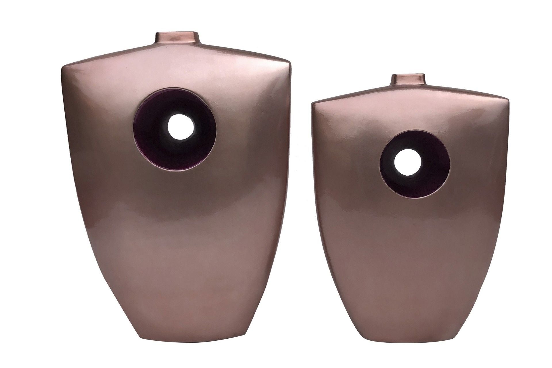 JARRON CERAMICA LACADA ROSA MORADO 32x13x45 CM