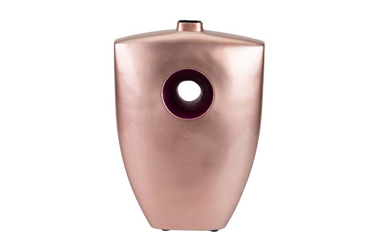 JARRON CERAMICA LACADA ROSA MORADO 27x12x38 CM