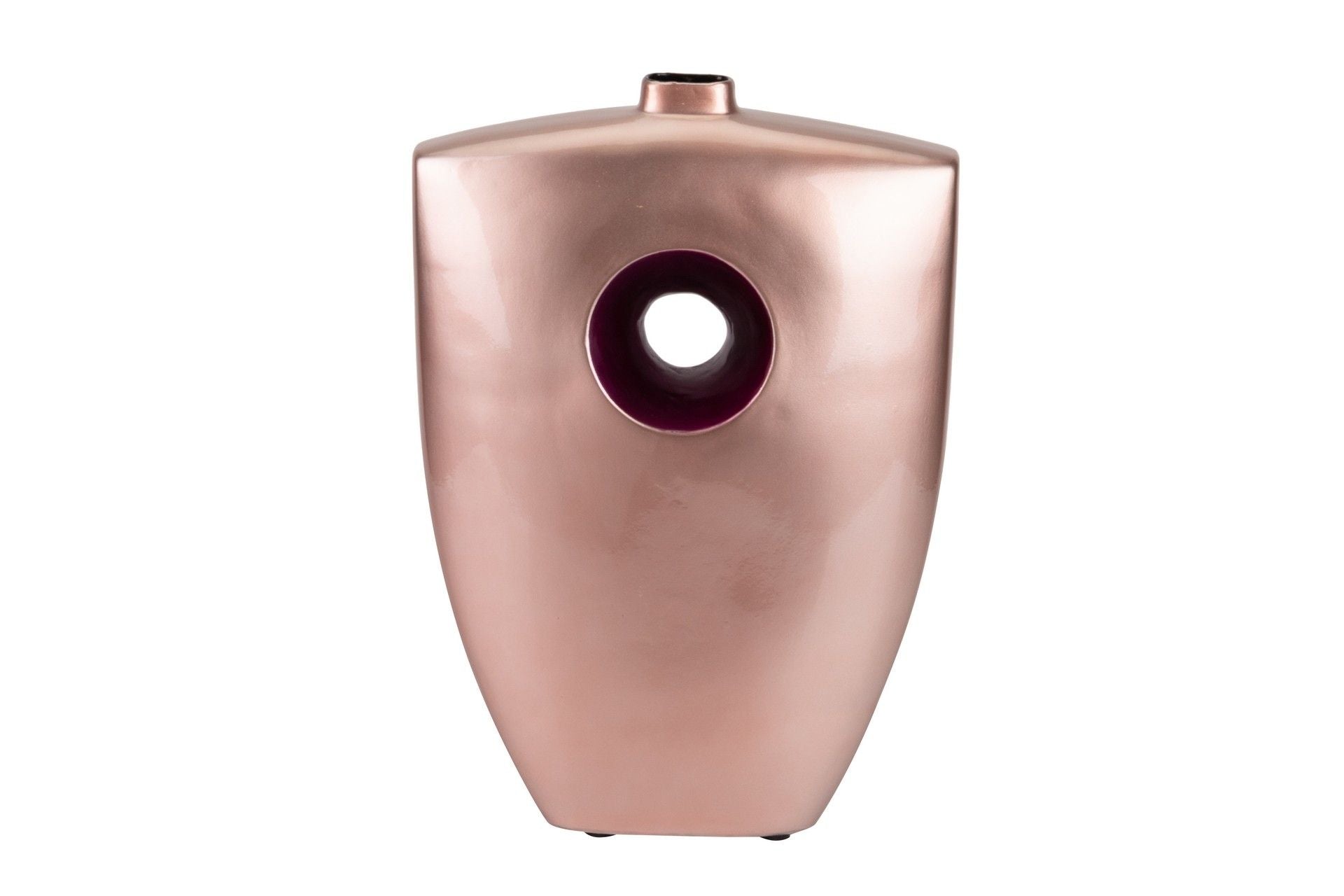 JARRON CERAMICA LACADA ROSA MORADO 27x12x38 CM