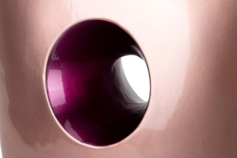 JARRON CERAMICA LACADA ROSA MORADO 27x12x38 CM