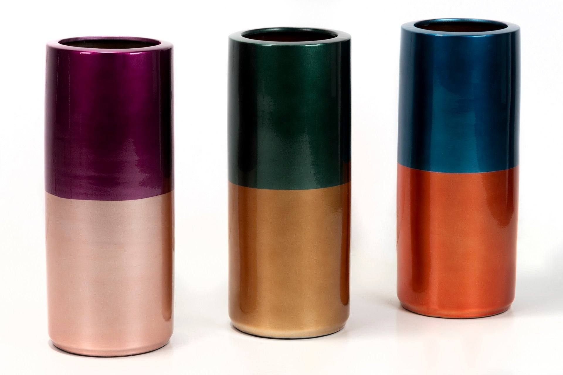 PARAGUERO CERAMICA LACADA AZUL NARANJA 21x21x50 CM