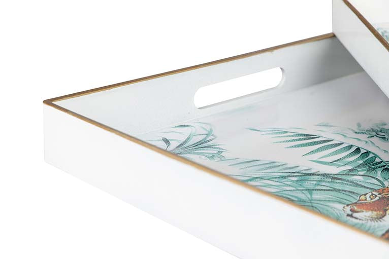 CONJUNTO 2 BANDEJAS LEOPARDO 47,5x35x4/40x26x3,5 CM