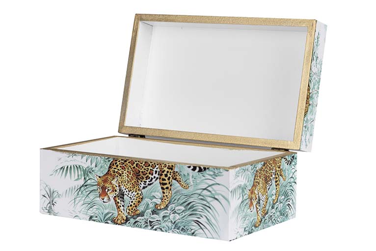 SET 2 LEOPARD BOXES 25x15x11/20x12x8 CM