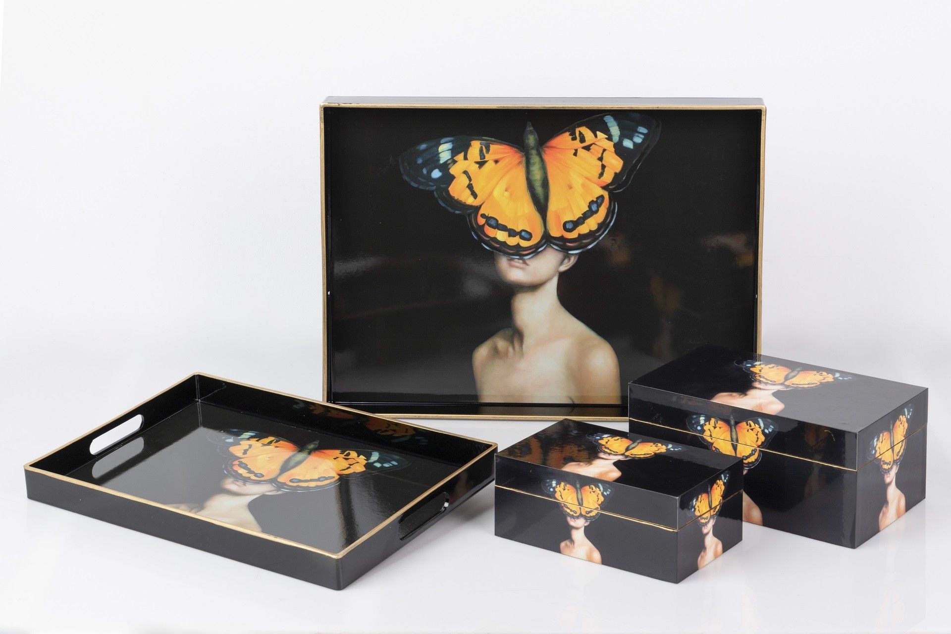 CONJUNTO 2 BANDEJAS PARA RETRATOS 48x35x4/40x26x4 CM