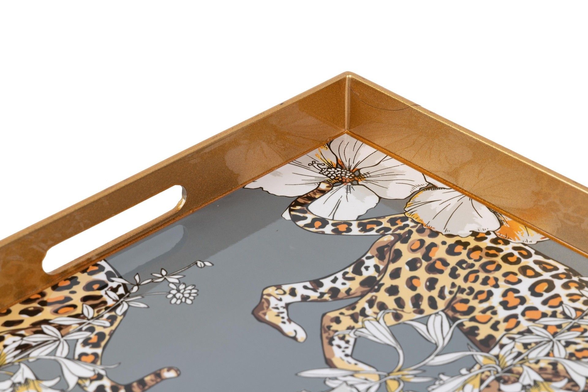 SET 2 BANDEJAS LEOPARDO 48x35x4/40x26x4 CM