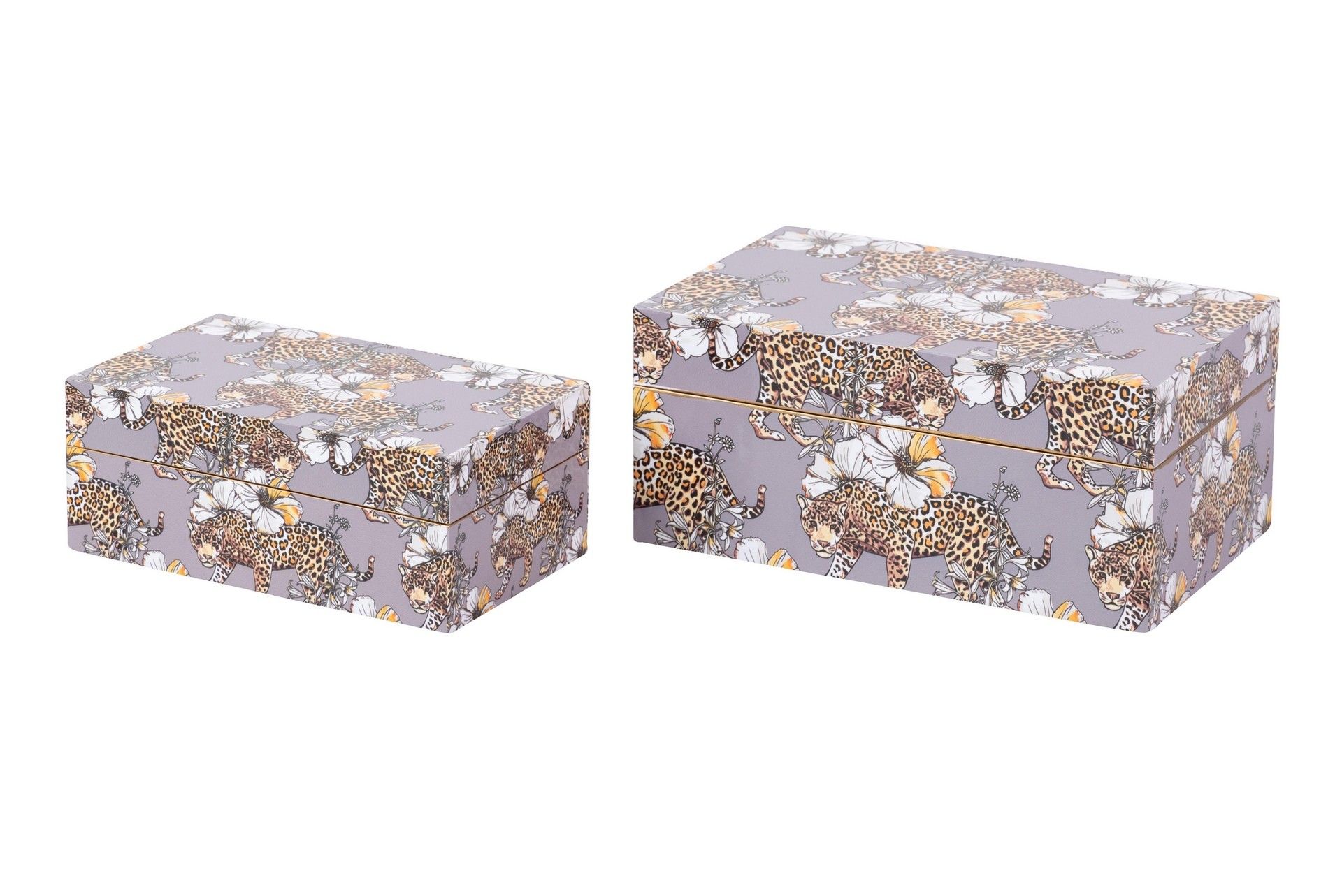 CONJUNTO 2 CAIXAS LEOPARDO 25x15x11/20x12x8 CM