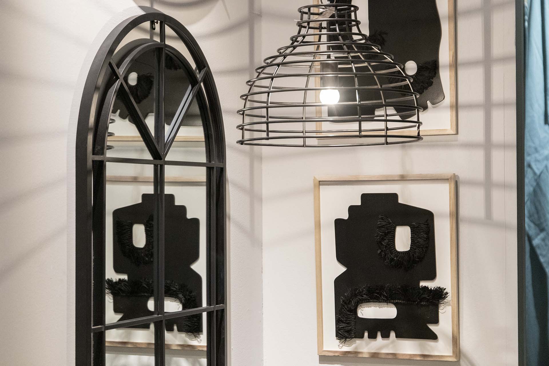 LAMPARA TECHO METAL NEGRO 43x43x32 CM