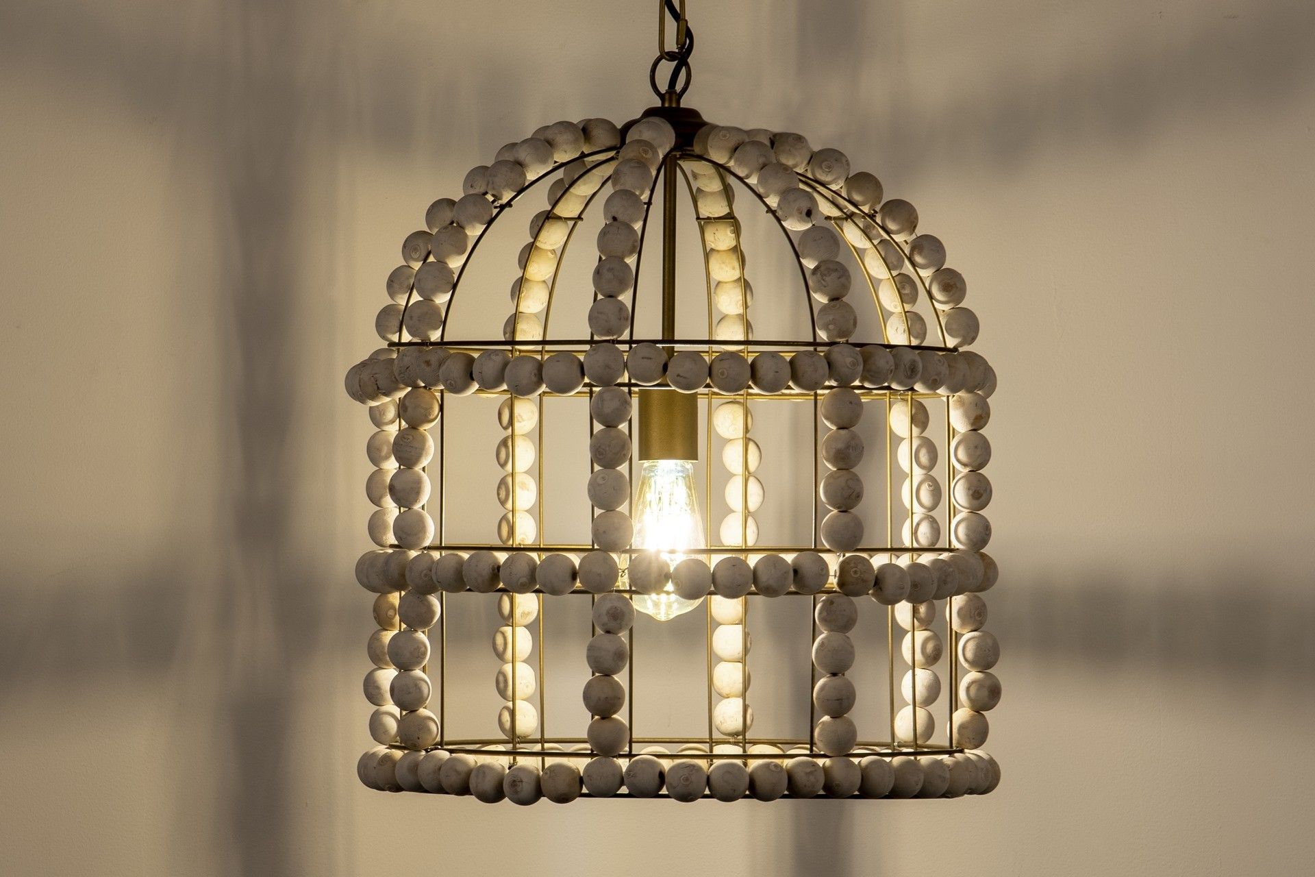 LAMPARA TECHO METAL MADERA 46x46x50 CM