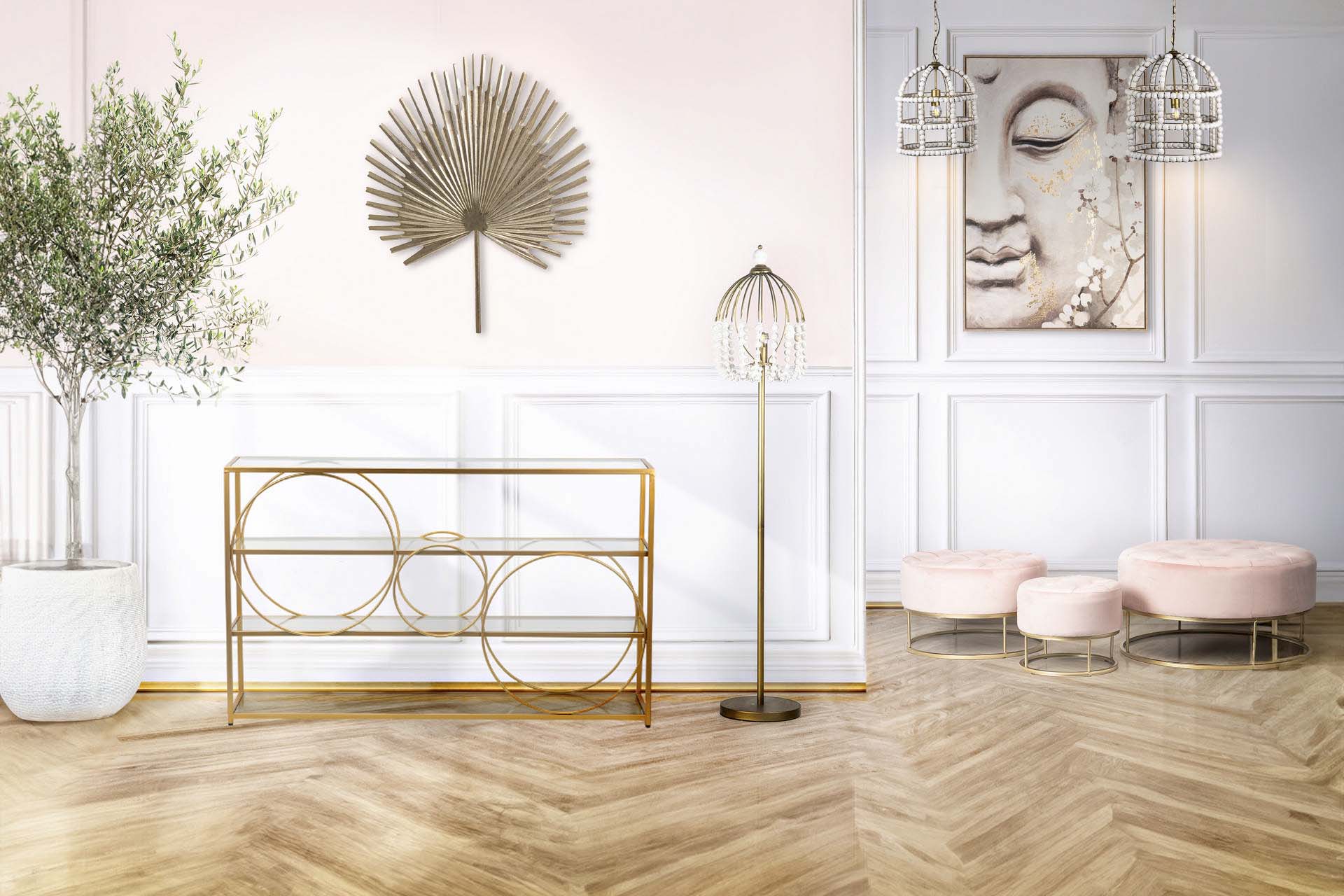 LAMPARA DE PIE BOLAS METAL MADERA 34x35x170 CM