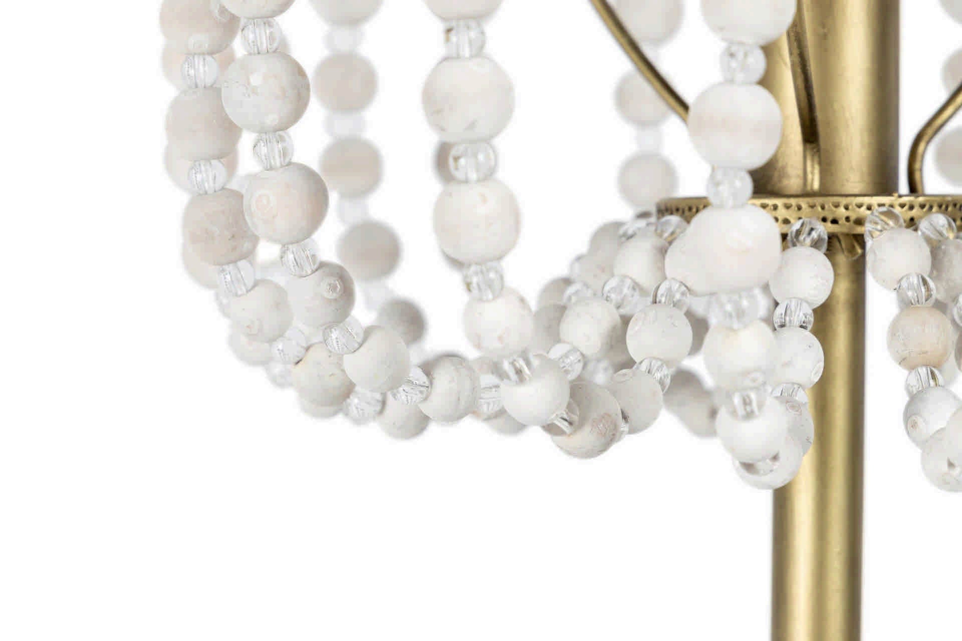 LAMPARA DE PIE BOLAS METAL MADERA 34x35x170 CM