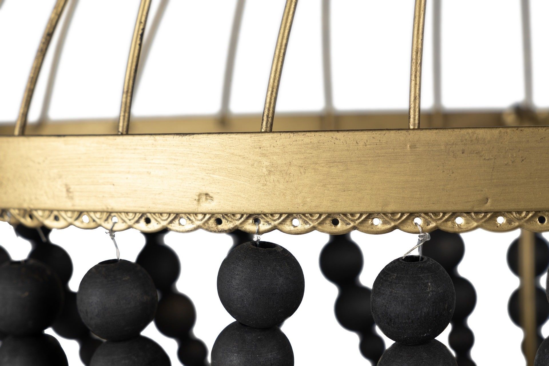 LAMPARA SOBREMESA BOLAS METAL MADERA 45x26x76 CM