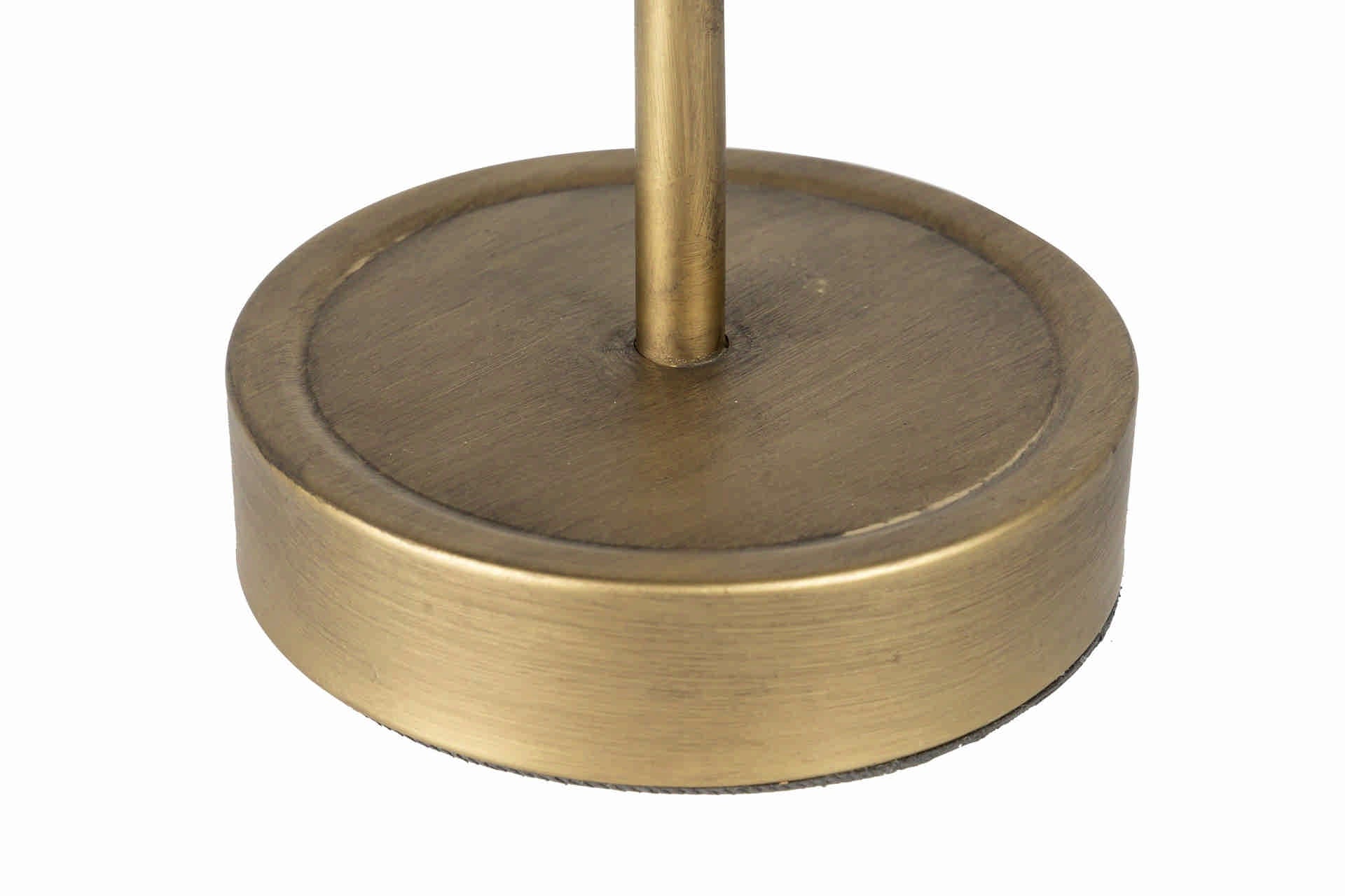 LUMINÁRIA DE MESA COM ESFERA DE MADEIRA E METALIZADA 45x26x76 CM