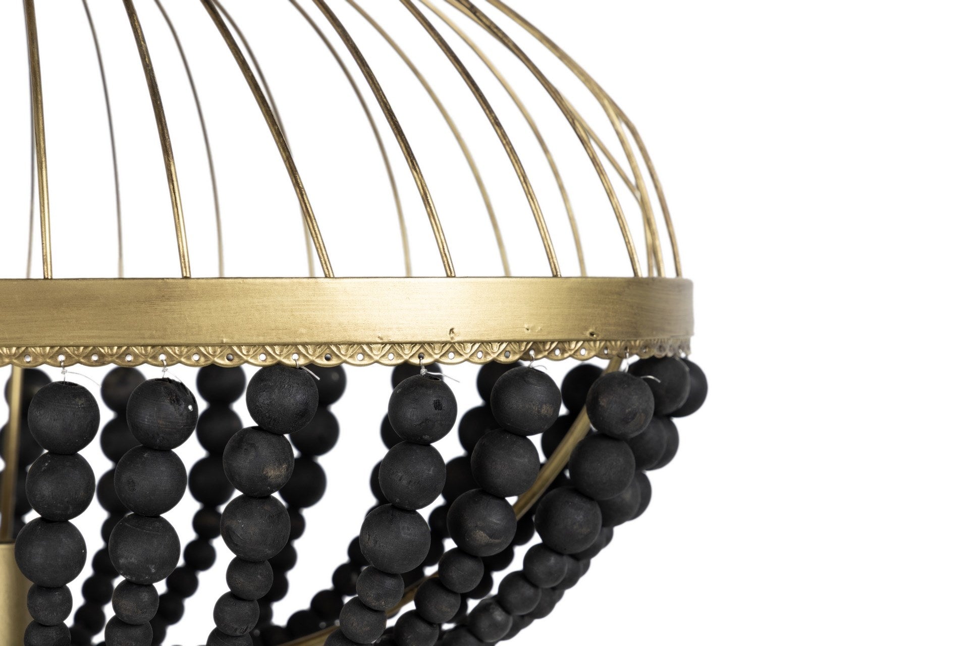 LAMPARA DE PIE BOLAS METAL MADERA 50x30x165 CM