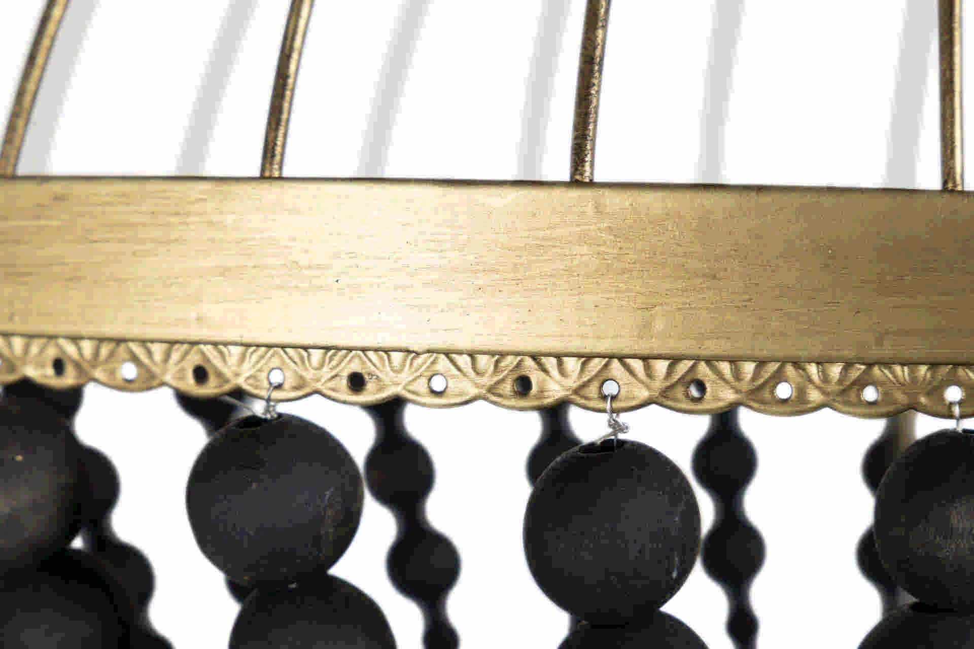 LAMPARA DE PIE BOLAS METAL MADERA 50x30x165 CM