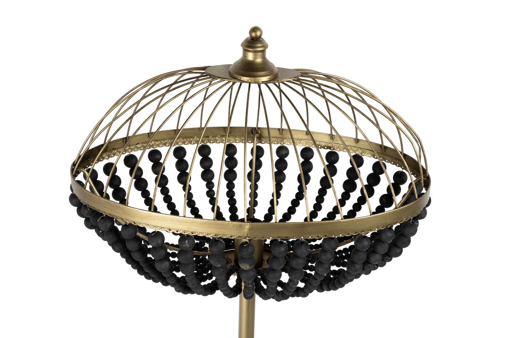LUMINÁRIA DE PISO METAL MADEIRA BOLAS 50x30x165 CM