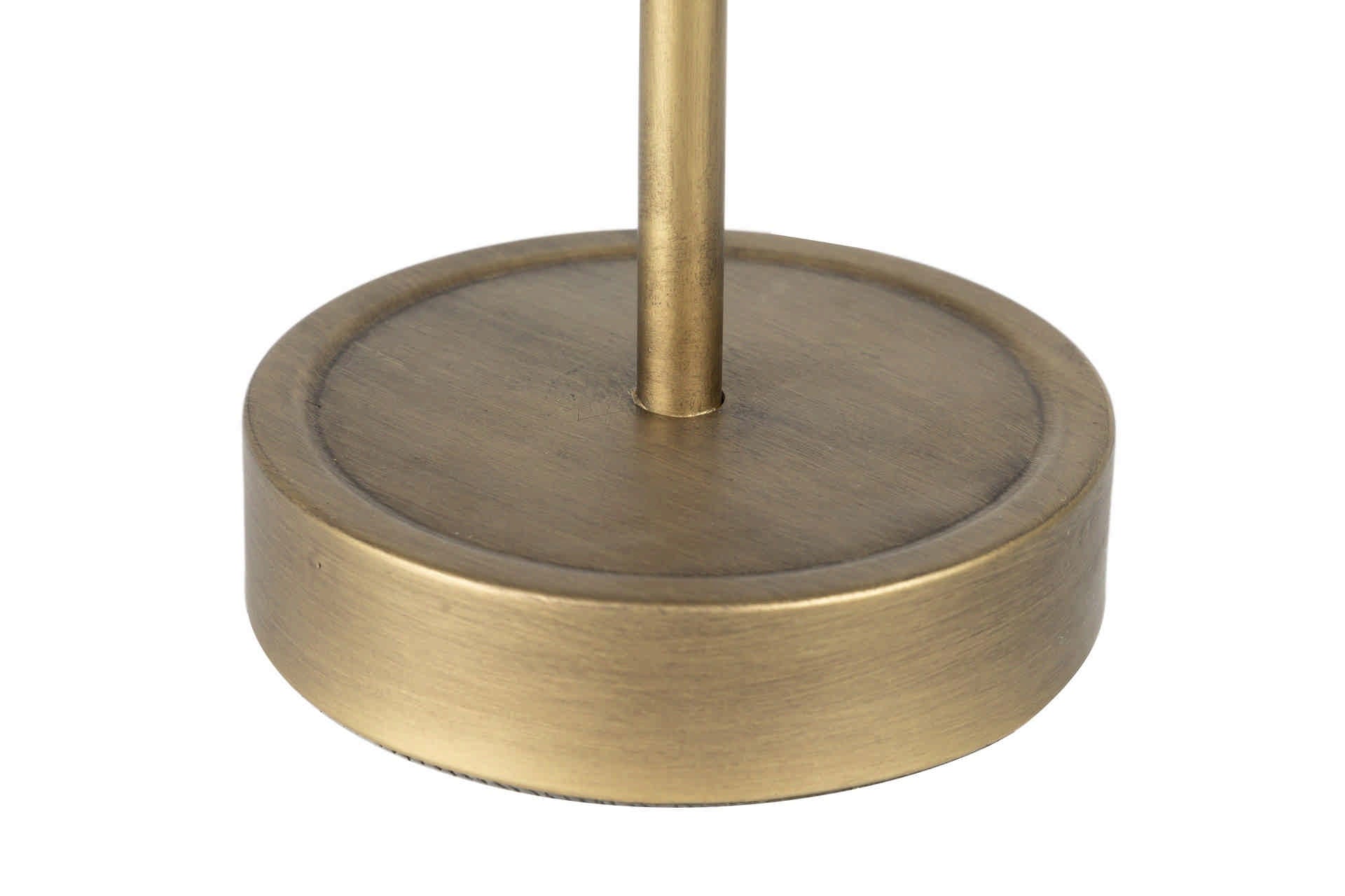 CANDEEIRO DE MESA ESFERA DE METAL E MADEIRA 32x32x70 CM