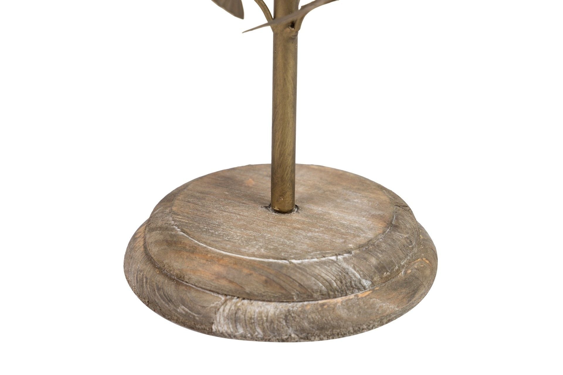 WOOD AND METAL CANDLE HOLDER 14x14x45 CM