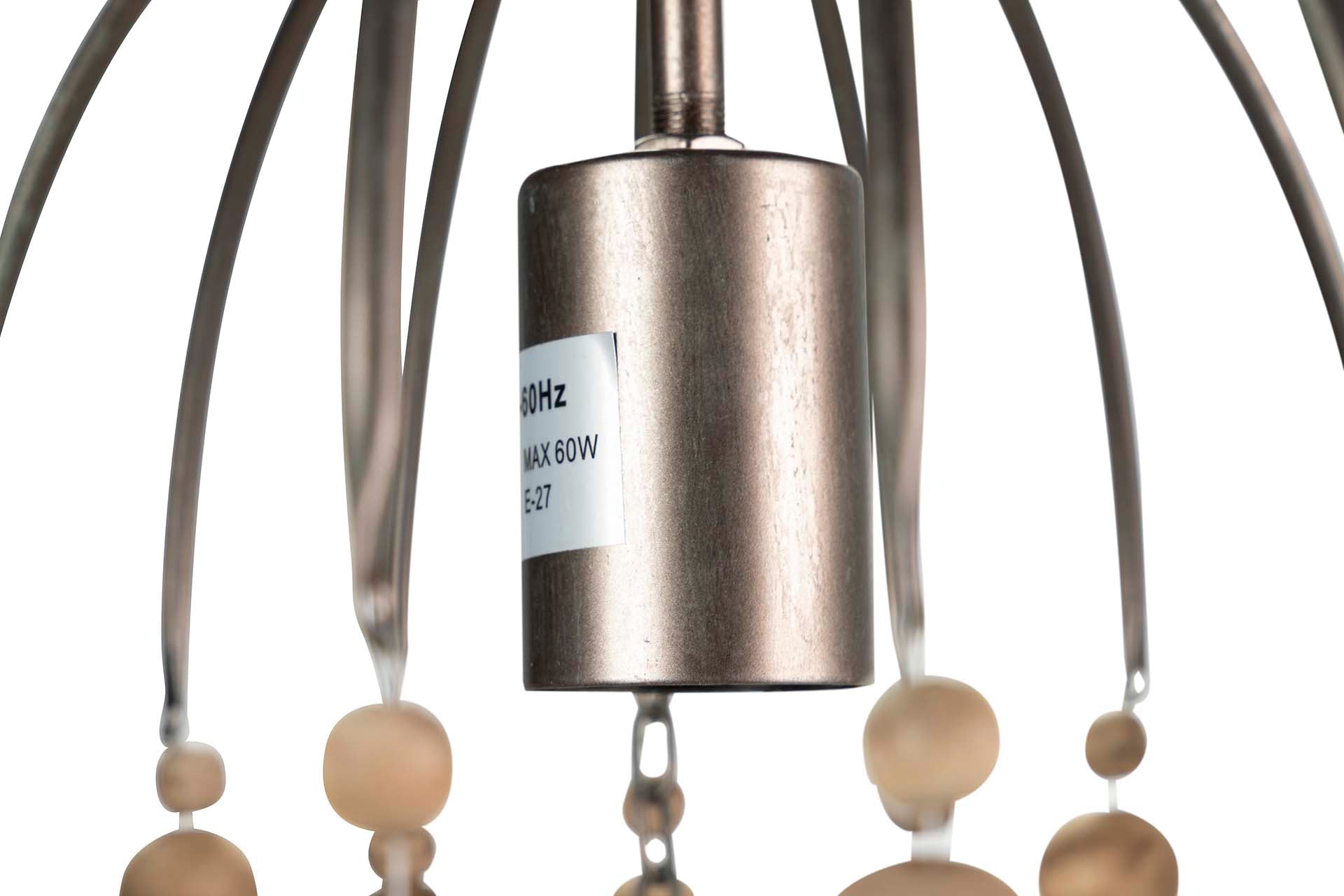 LAMPARA TECHO CADENA BOLAS NATURAL 32x32x58 CM