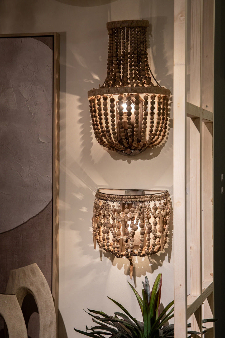Wall lamp jute ball chain 30x17x48cm