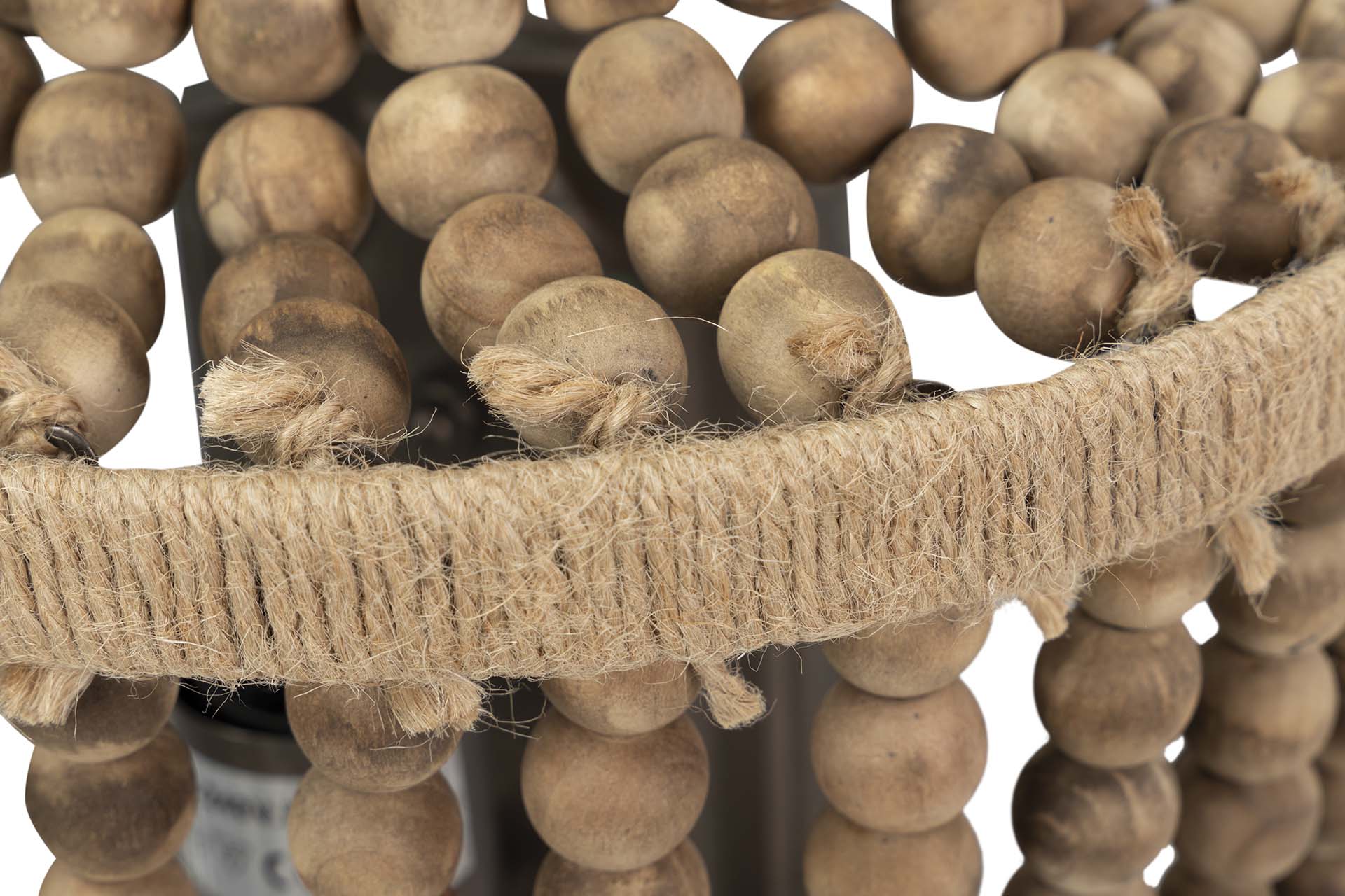 Luminária de parede corrente de bolas de juta 30x17x48cm