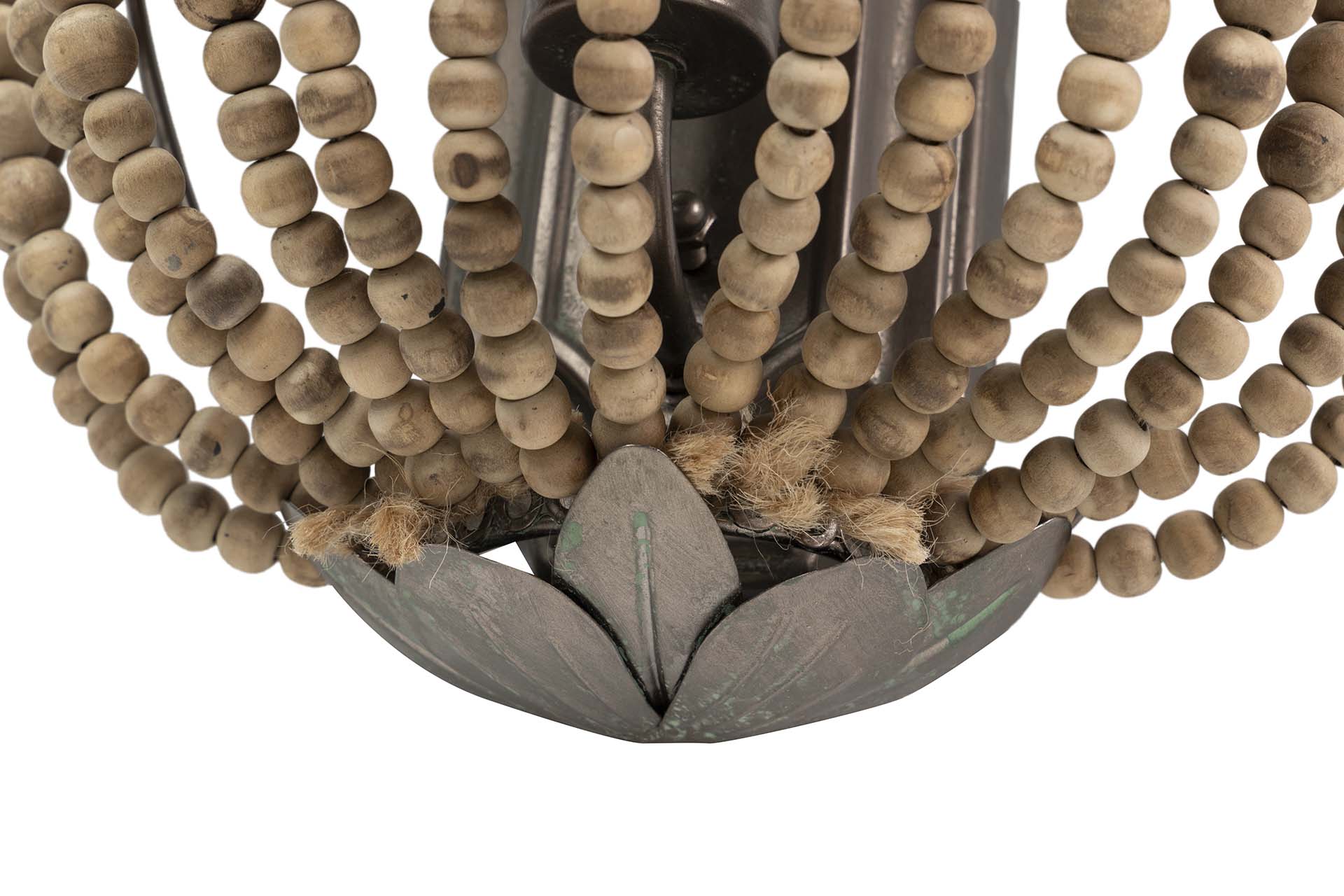 Luminária de parede corrente de bolas de juta 30x17x48cm