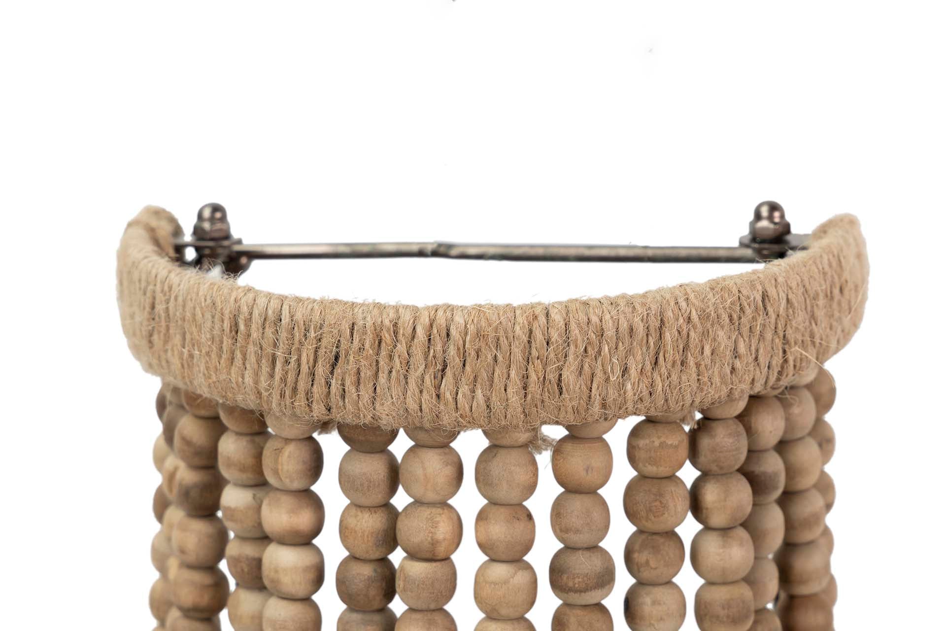 Luminária de parede corrente de bolas de juta 30x17x48cm