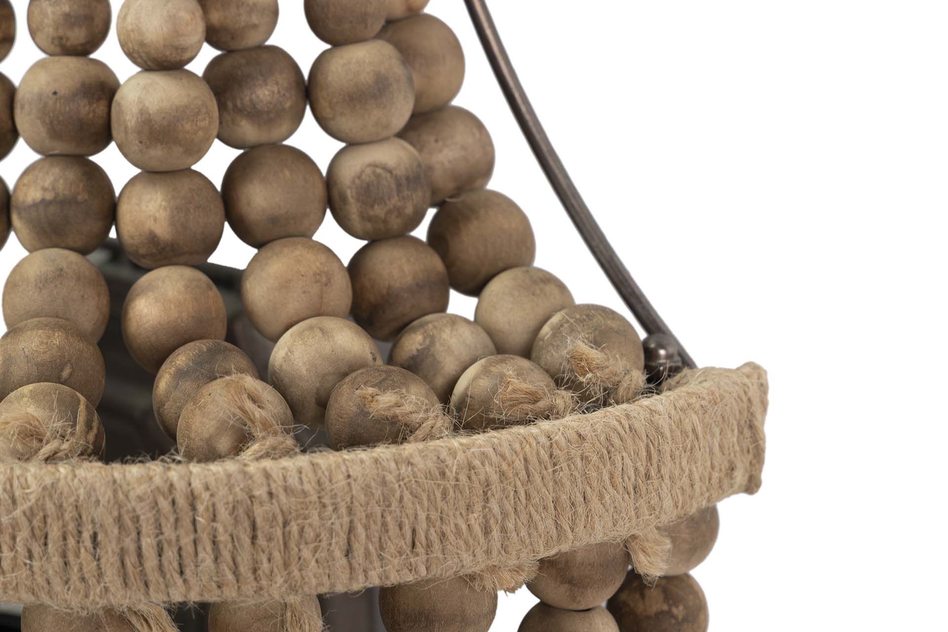 Luminária de parede corrente de bolas de juta 30x17x48cm