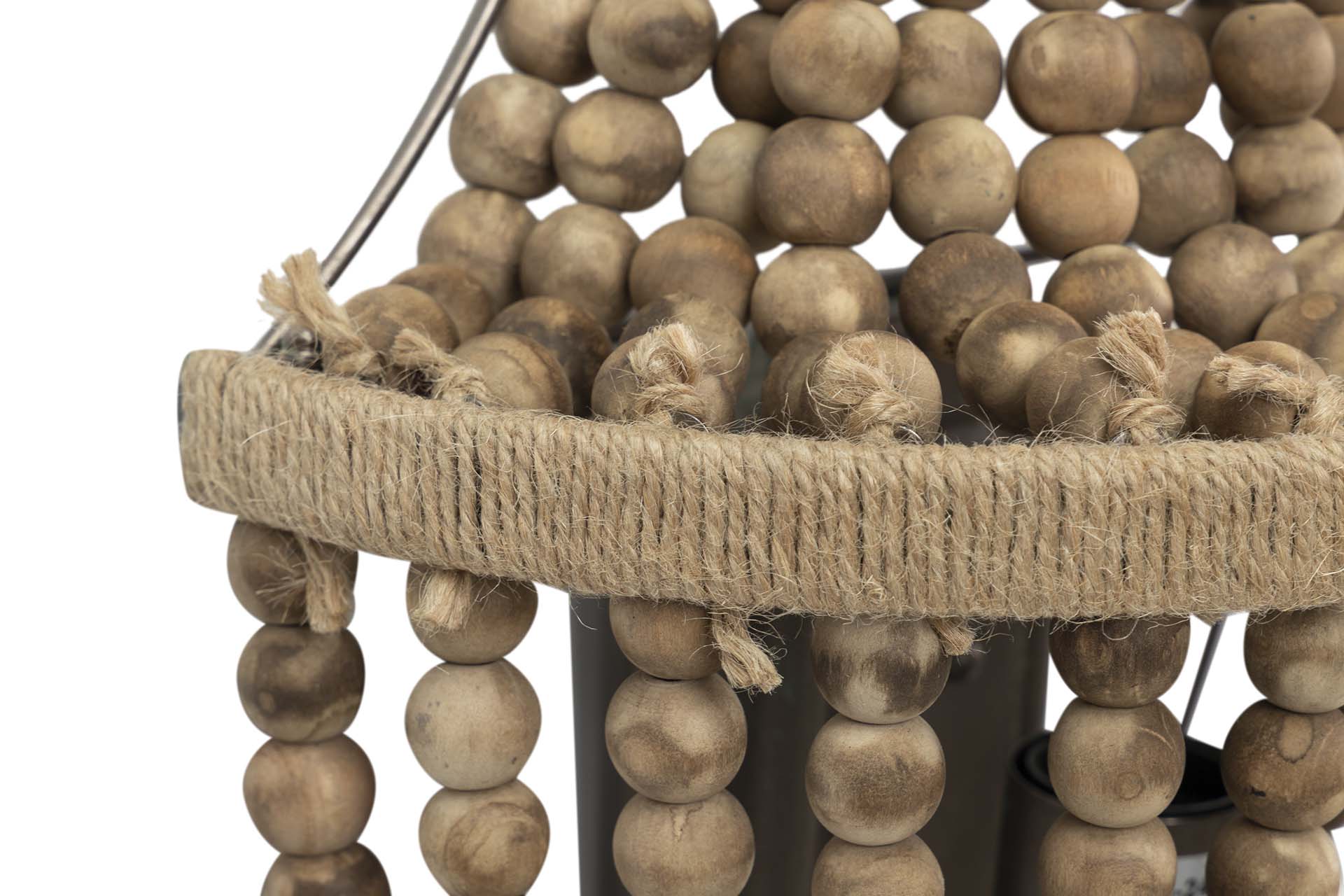 Luminária de parede corrente de bolas de juta 30x17x48cm