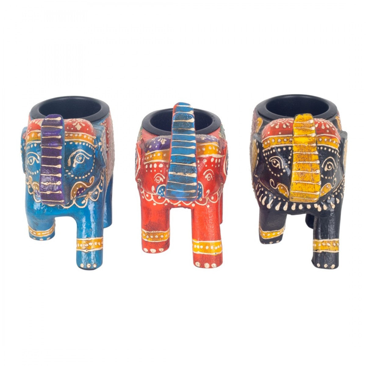 Porta-velas em formato de elefante 6 Dif.