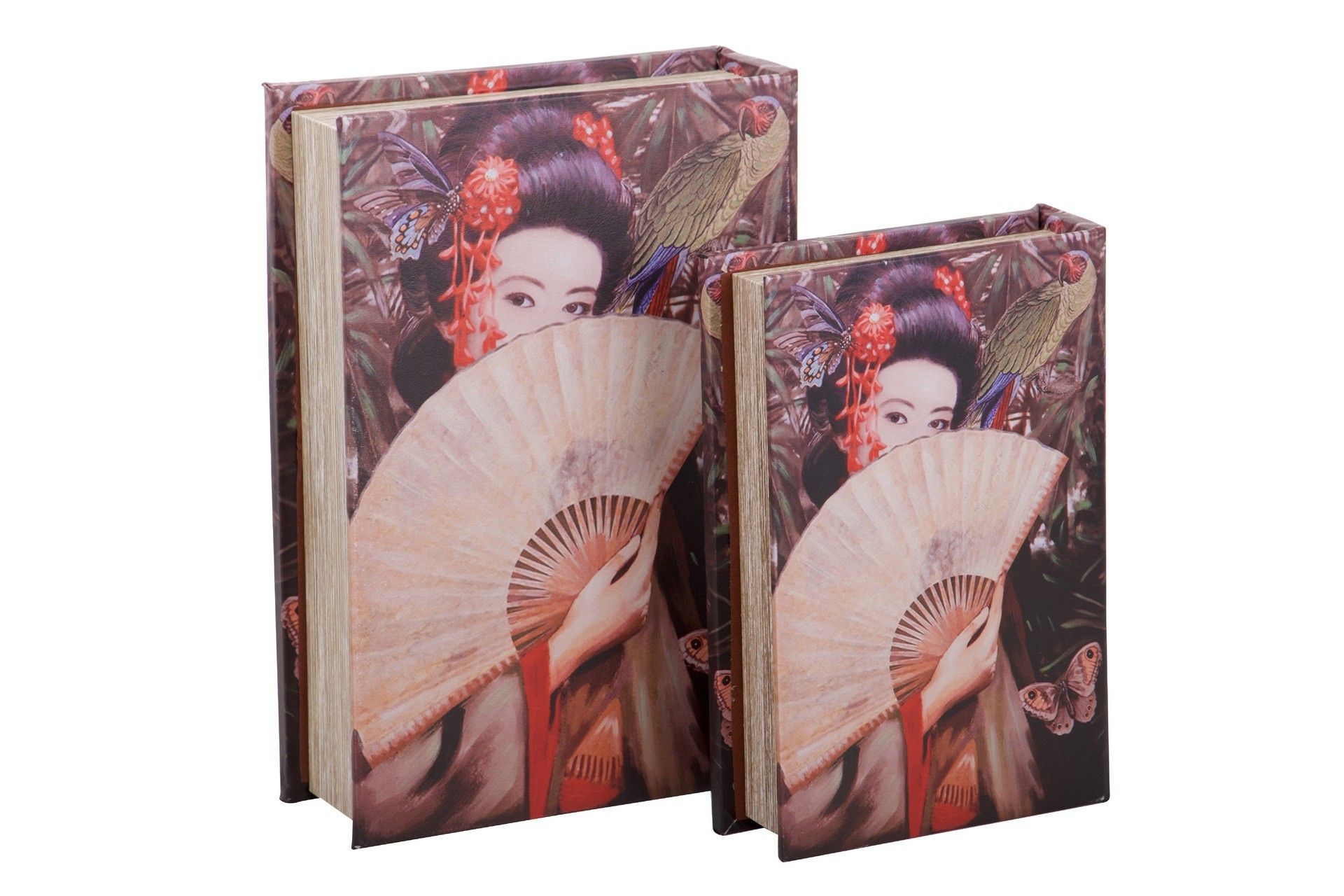 SET OF 2 MIRROR BOOK BOXES 21x7x30 / 16x5x24 CM