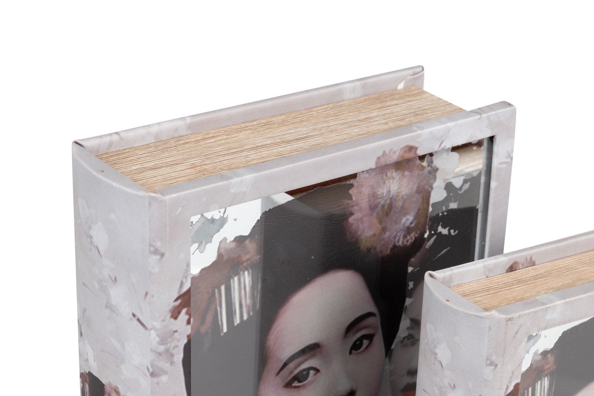 SET OF 2 MIRROR BOOK BOXES 21x7x30 / 16x5x24 CM