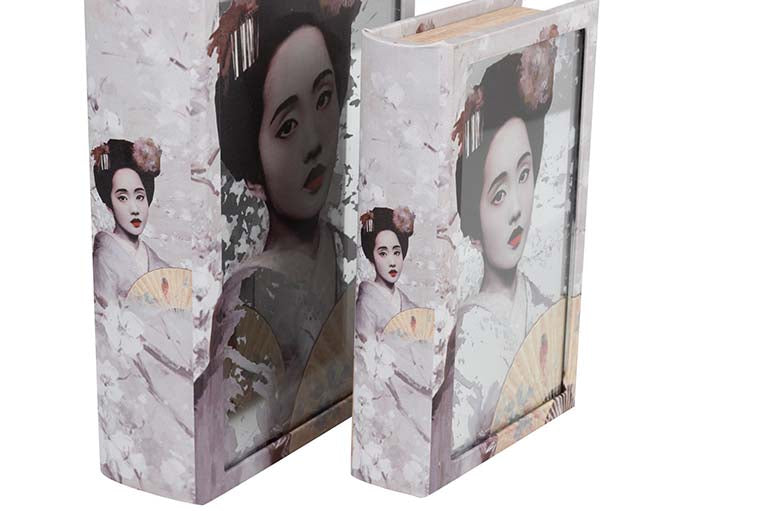 CONJUNTO DE 2 CAIXAS ESPELHADAS PARA LIVROS 21x7x30 / 16x5x24 CM
