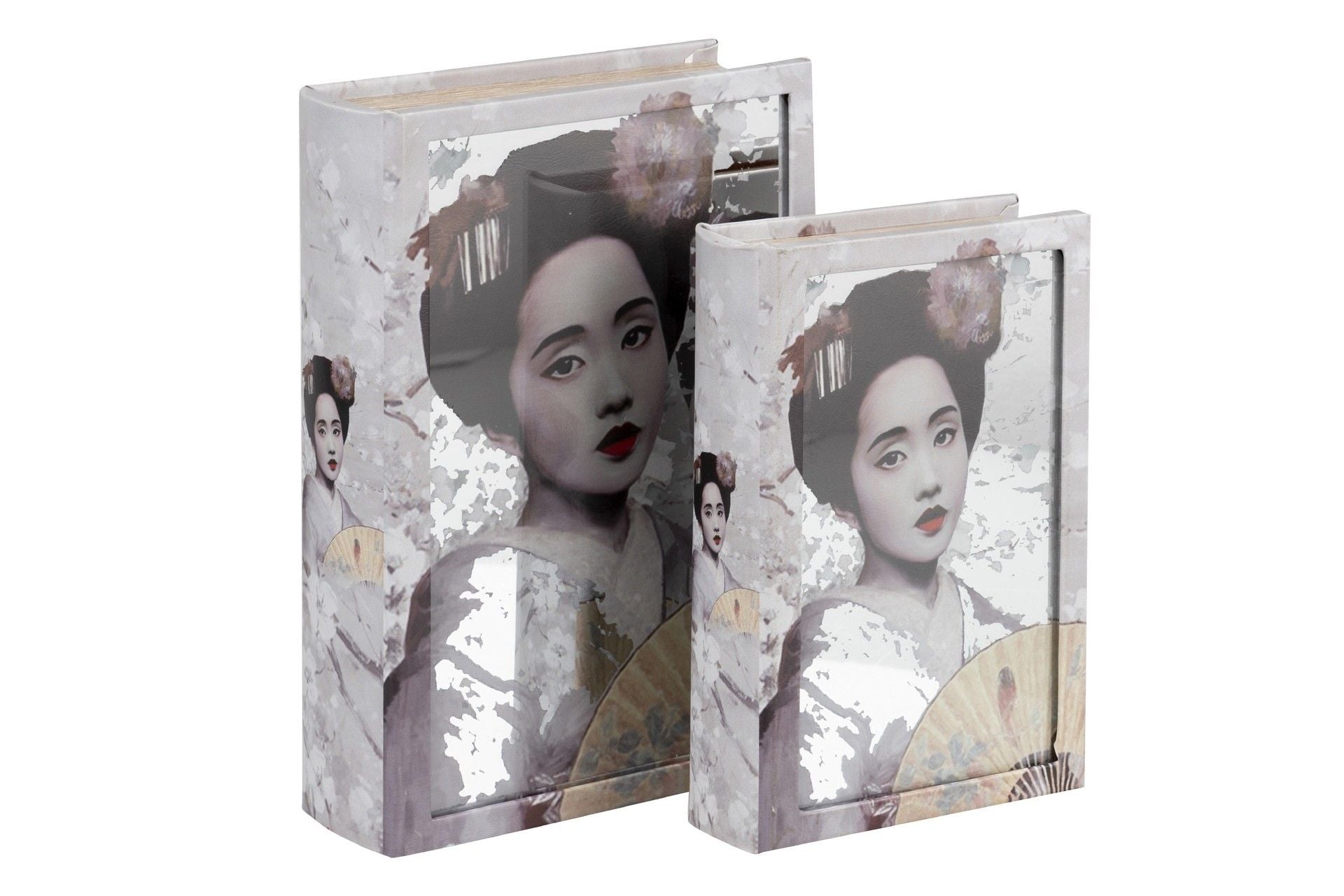 SET 2 CAJAS LIBRO ESPEJO 21x7x30 / 16x5x24 CM