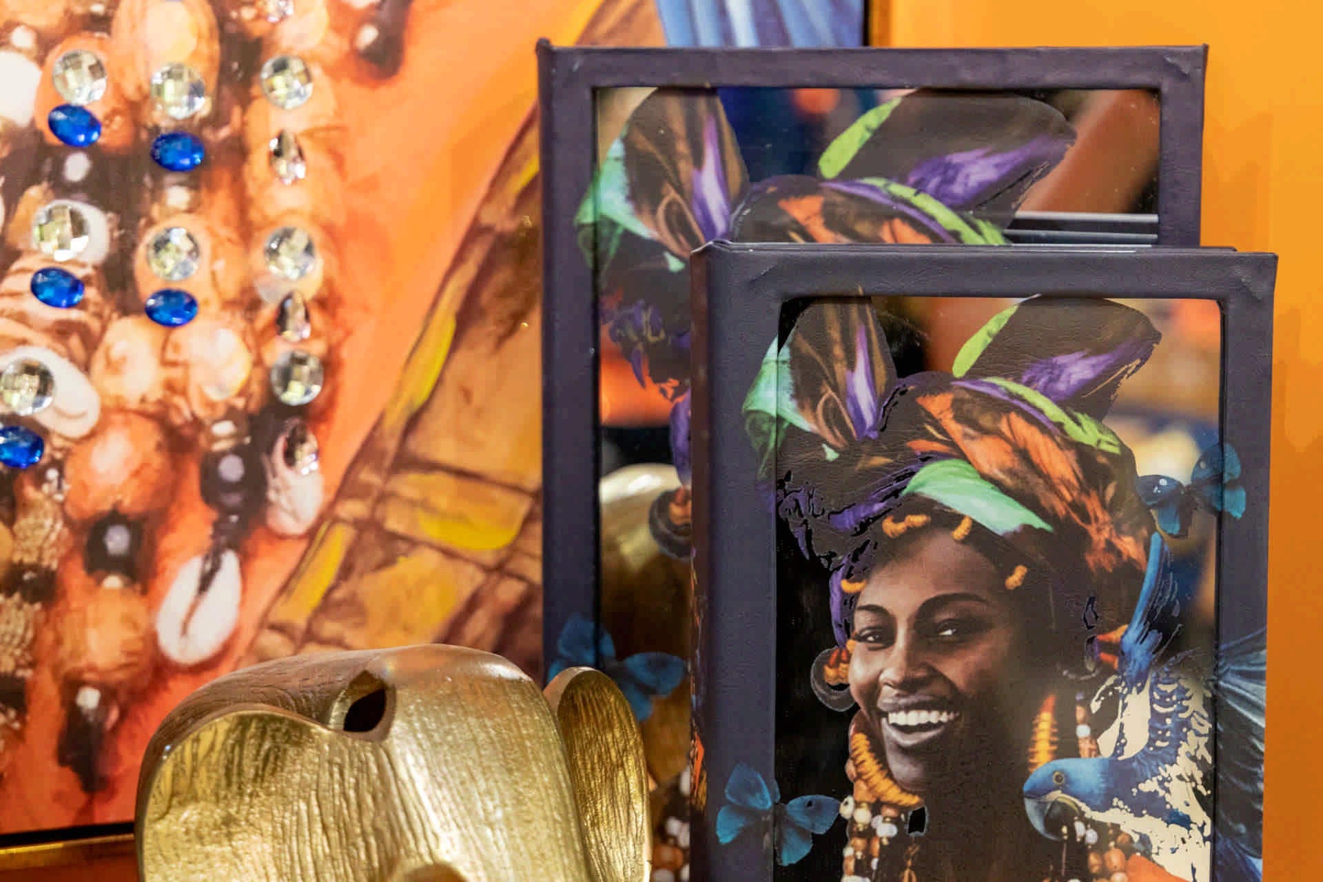 SET OF 2 MIRROR BOOK BOXES 21x7x30 / 16x5x24 CM