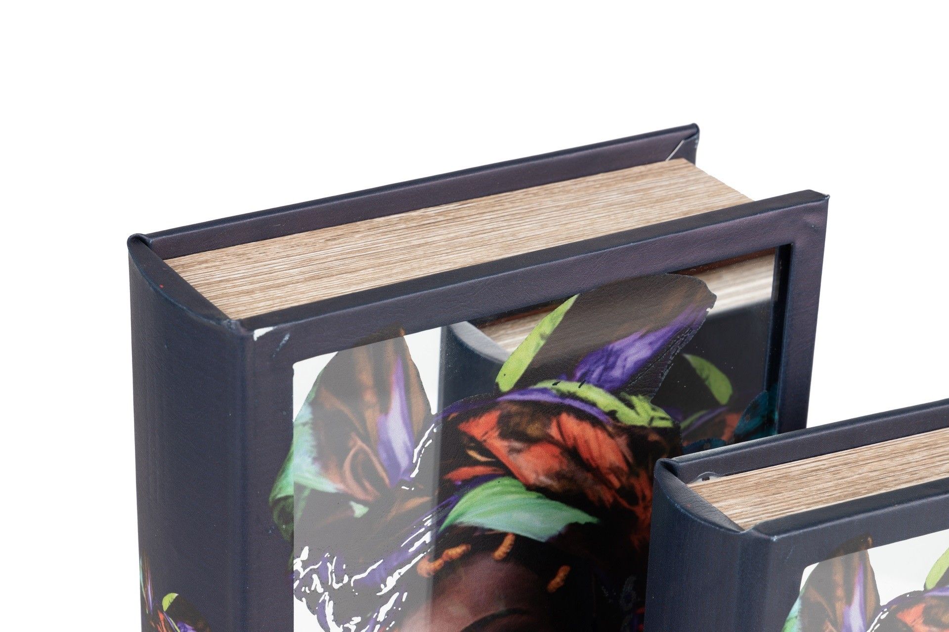 SET OF 2 MIRROR BOOK BOXES 21x7x30 / 16x5x24 CM