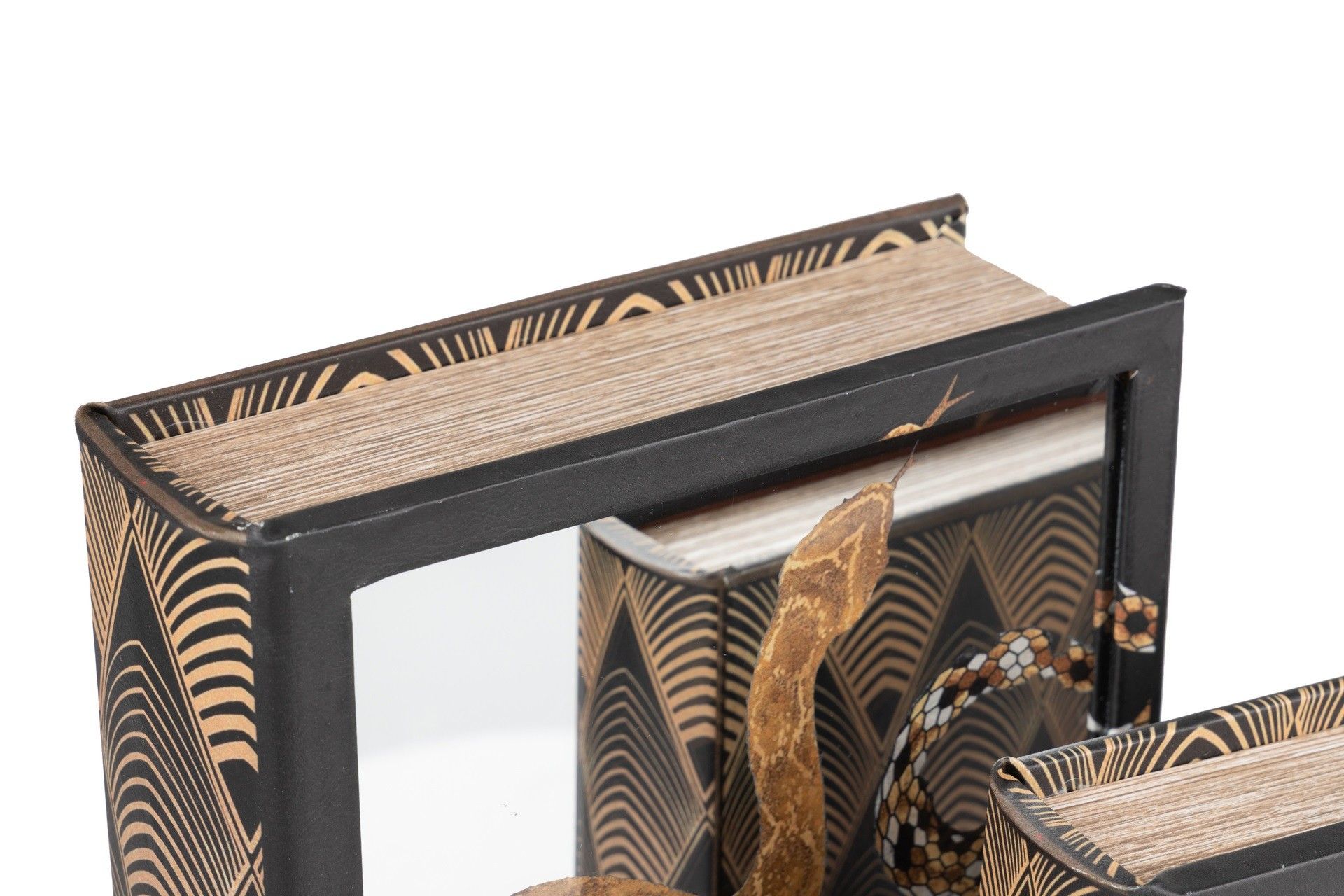 SET OF 2 MIRROR BOOK BOXES 21x7x30 / 16x5x24 CM