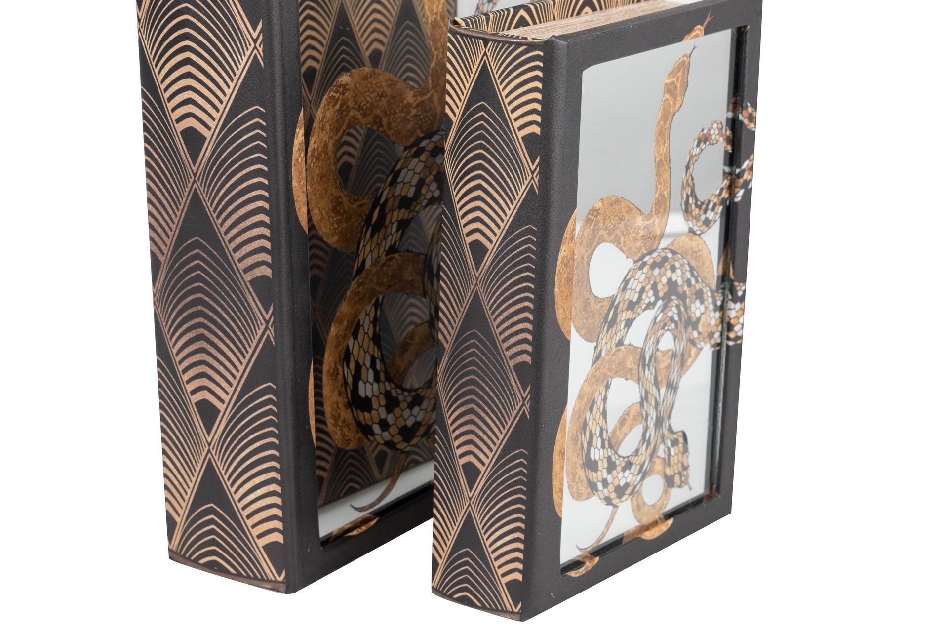 SET OF 2 MIRROR BOOK BOXES 21x7x30 / 16x5x24 CM