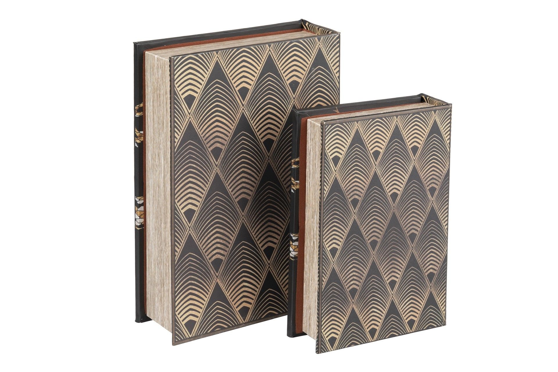 SET OF 2 MIRROR BOOK BOXES 21x7x30 / 16x5x24 CM