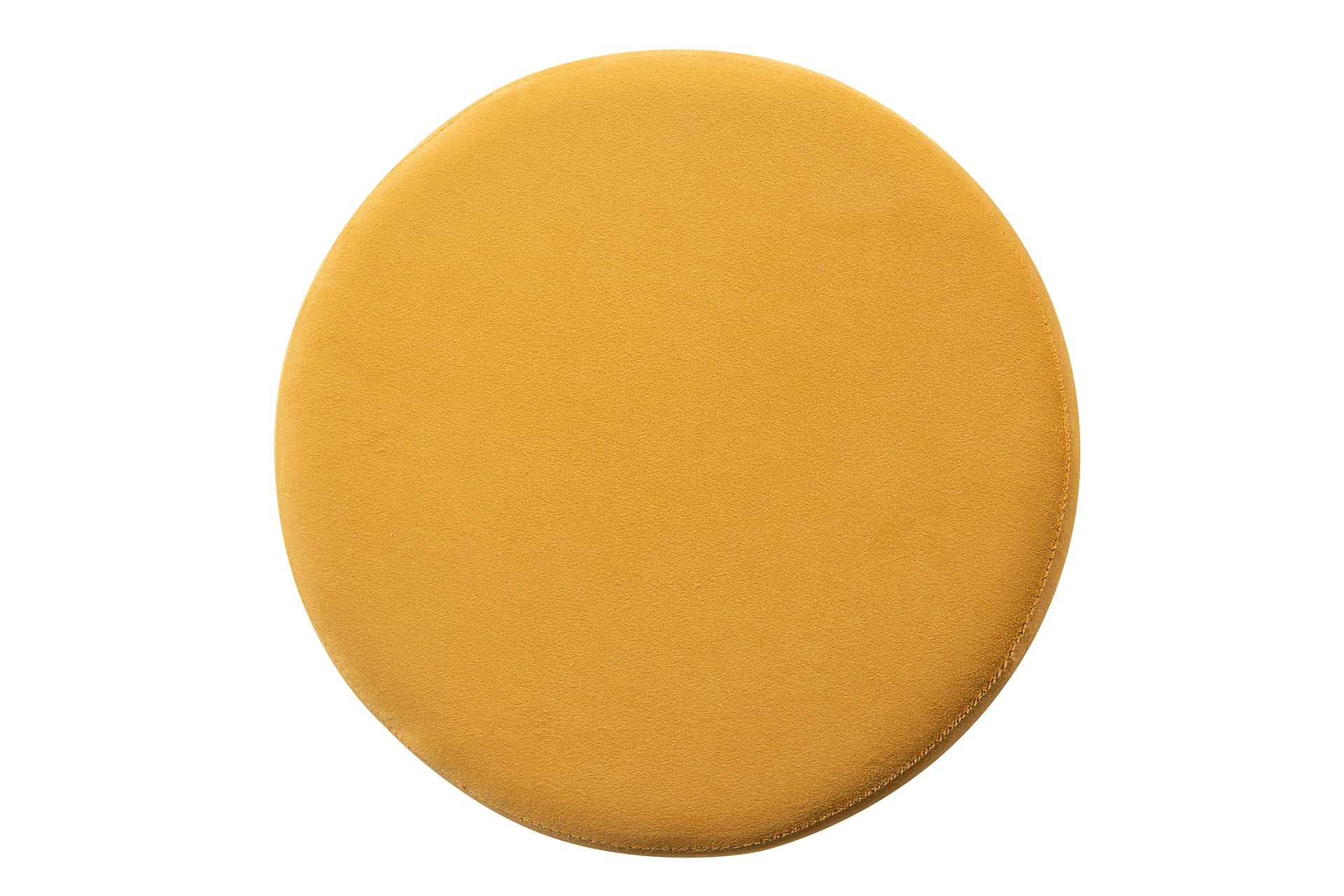 YELLOW GREY VELVET POUF 40x40x44 CM