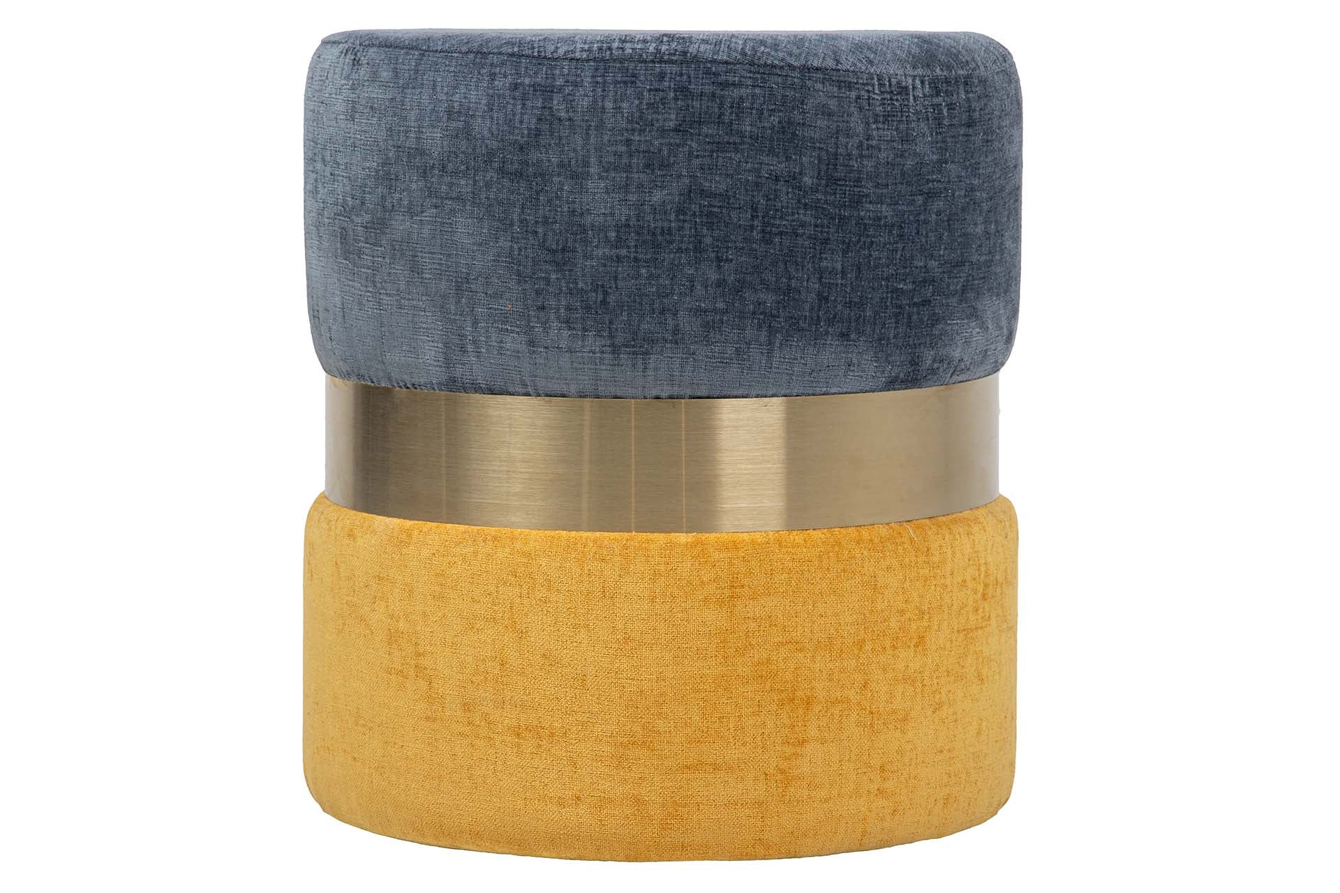 BLUE YELLOW POLYESTER PUFF 40x40x43 CM